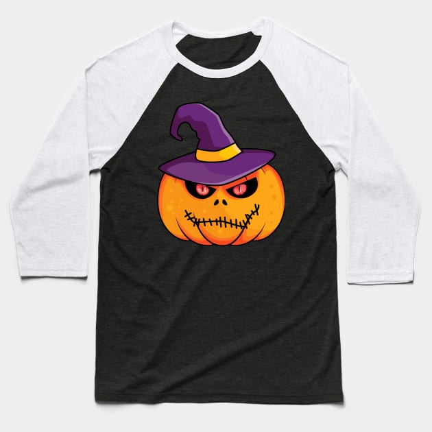 Halloween For Women: Scary Pumpkin Baseball T-Shirt by ShopBuzz